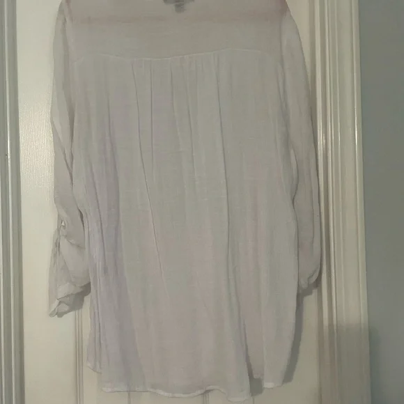 Gauze Zac & Rachel Woman’s White Button-Up Top 2X - Picture 4 of 5